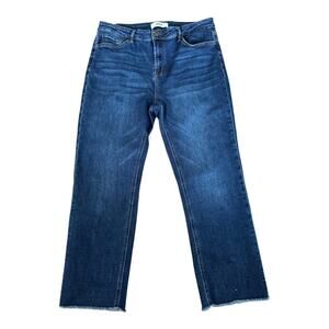 Boutique Mica Jeans Women’s Size 32 Medium Wash Raw Hem Mom Jeans Stretch